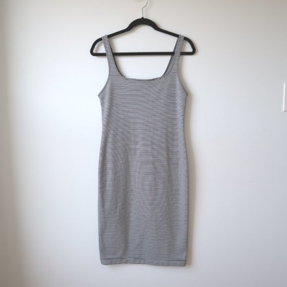 Zara Trafaluc Black and White Striped Sleeveless Bodycon Tank Dress, Siz… - Picture 1 of 14